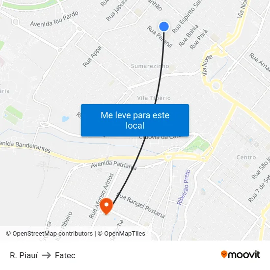 R. Piauí to Fatec map