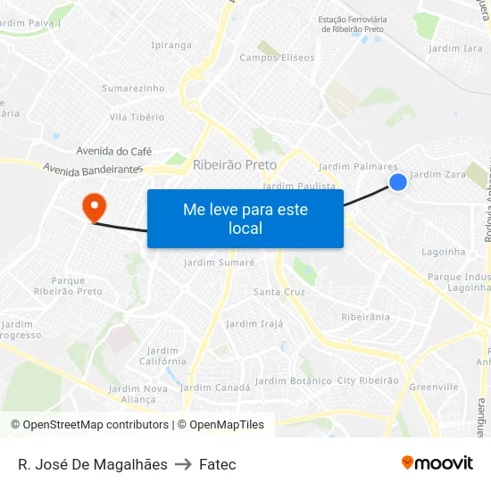 R. José De Magalhães to Fatec map