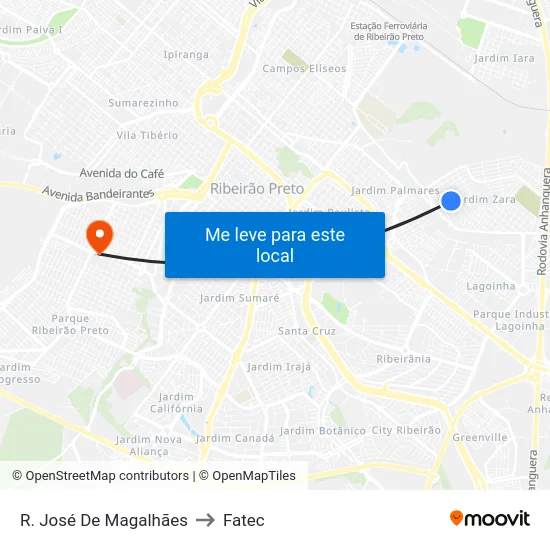 R. José De Magalhães to Fatec map