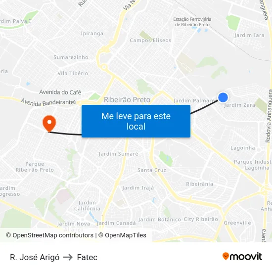R. José Arigó to Fatec map
