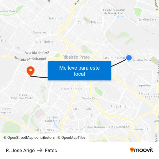R. José Arigó to Fatec map