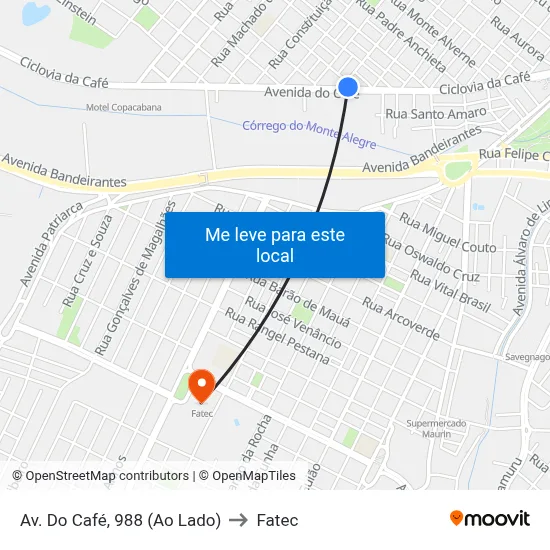 Av. Do Café, 988 (Ao Lado) to Fatec map