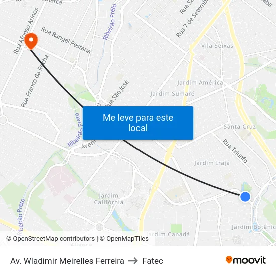 Av. Wladimir Meirelles Ferreira to Fatec map