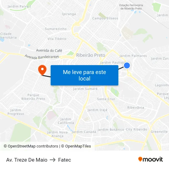 Av. Treze De Maio to Fatec map