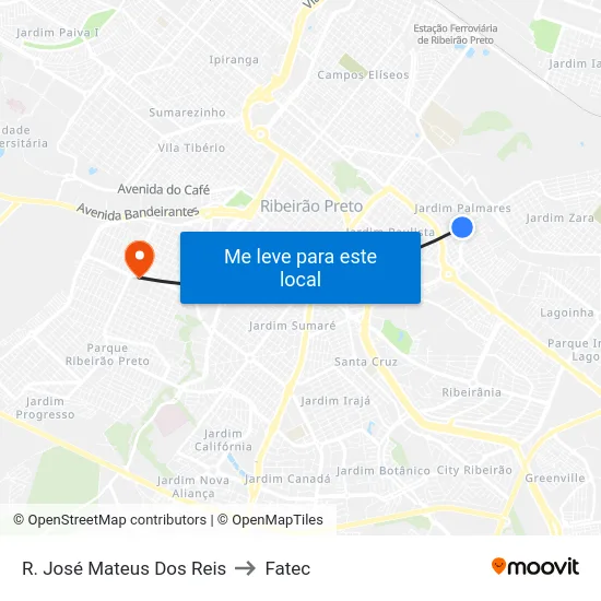R. José Mateus Dos Reis to Fatec map
