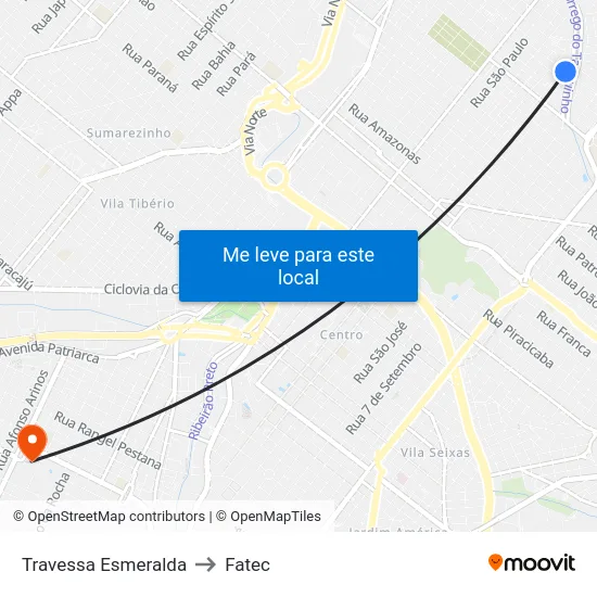 Travessa  Esmeralda to Fatec map