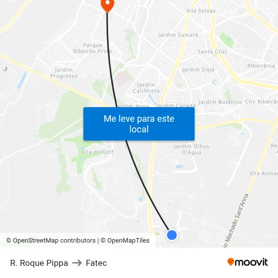 R. Roque Pippa to Fatec map