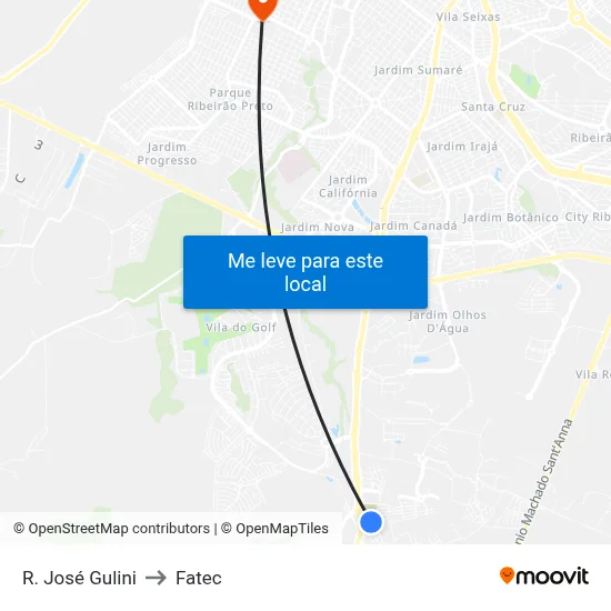R. José Gulini to Fatec map