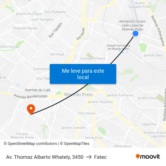 Av. Thomaz Alberto Whately, 3450 to Fatec map