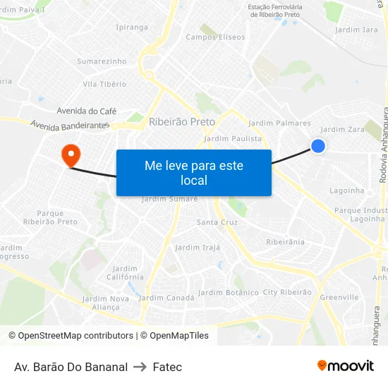 Av. Barão Do Bananal to Fatec map