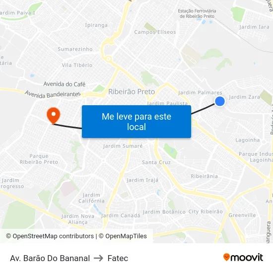 Av. Barão Do Bananal to Fatec map