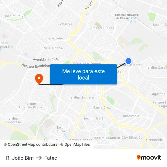 R. João Bim to Fatec map