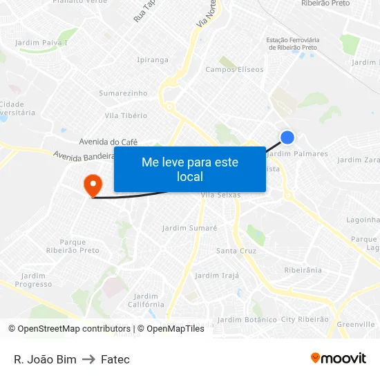 R. João Bim to Fatec map