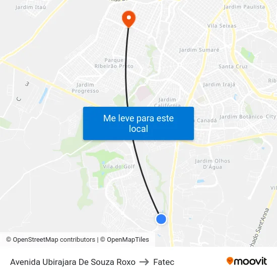 Avenida  Ubirajara De Souza Roxo to Fatec map