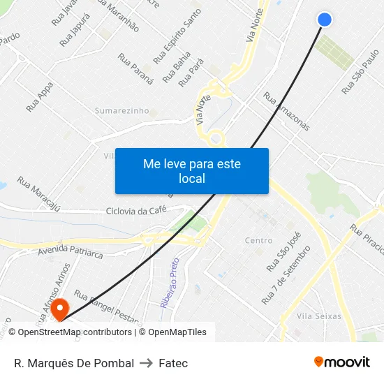 R. Marquês De Pombal to Fatec map