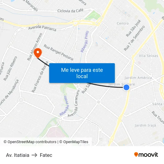 Av. Itatiaia to Fatec map