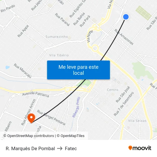 R. Marquês De Pombal to Fatec map
