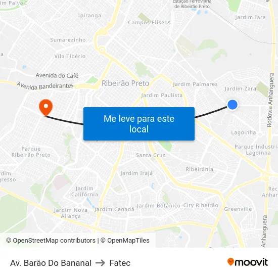 Av. Barão Do Bananal to Fatec map