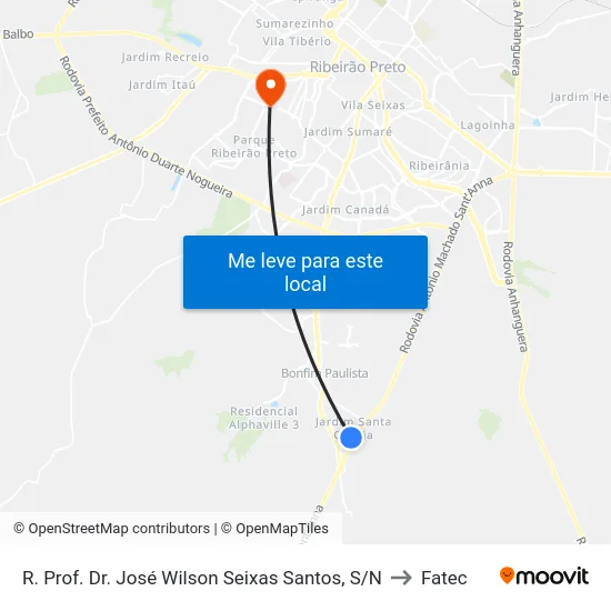 R. Prof. Dr. José  Wilson Seixas Santos, S/N to Fatec map