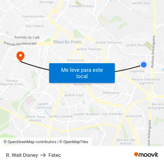 R. Walt Disney to Fatec map
