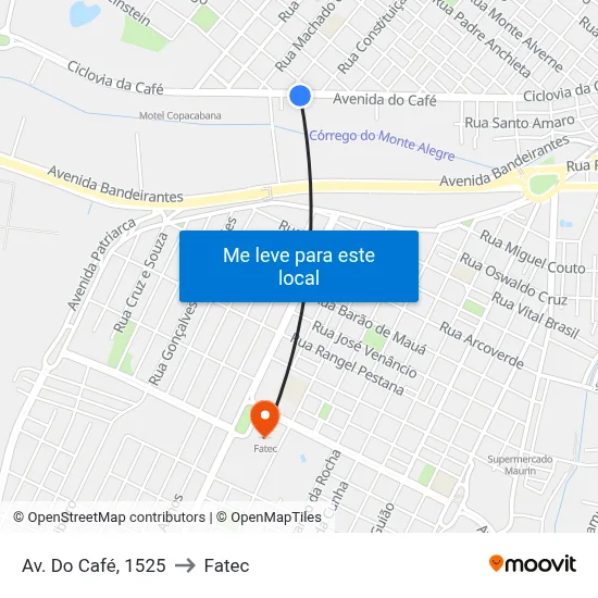 Av. Do Café, 1525 to Fatec map