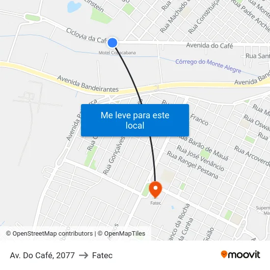 Av. Do Café, 2077 to Fatec map