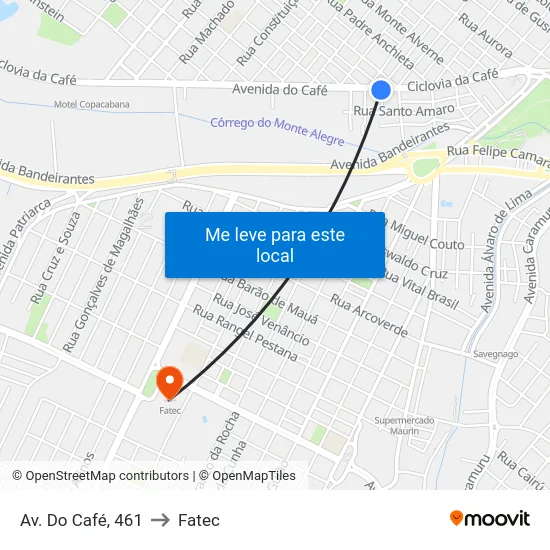Av. Do Café, 461 to Fatec map