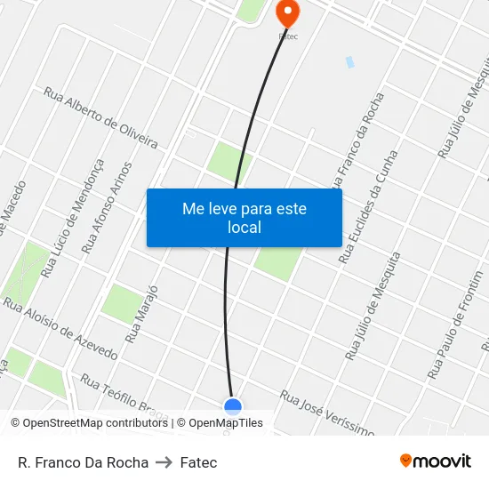 R. Franco Da Rocha to Fatec map