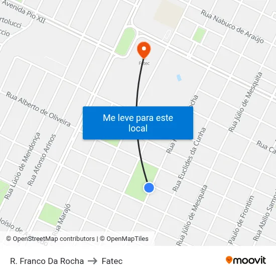 R. Franco Da Rocha to Fatec map