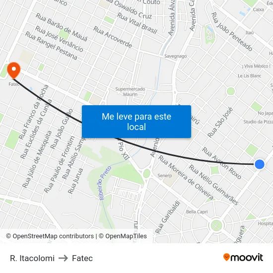 R. Itacolomi to Fatec map