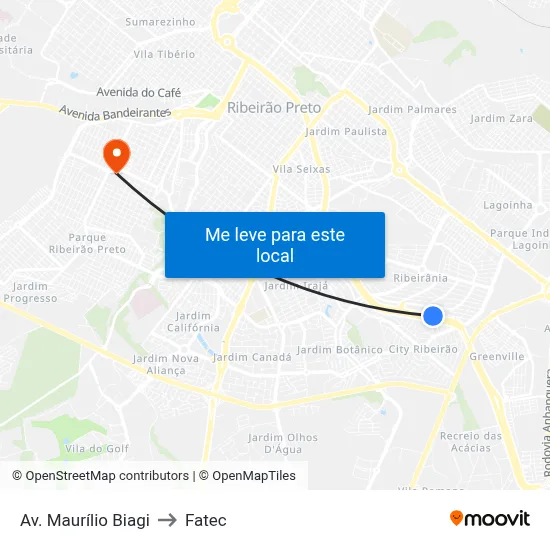 Av. Maurílio Biagi to Fatec map