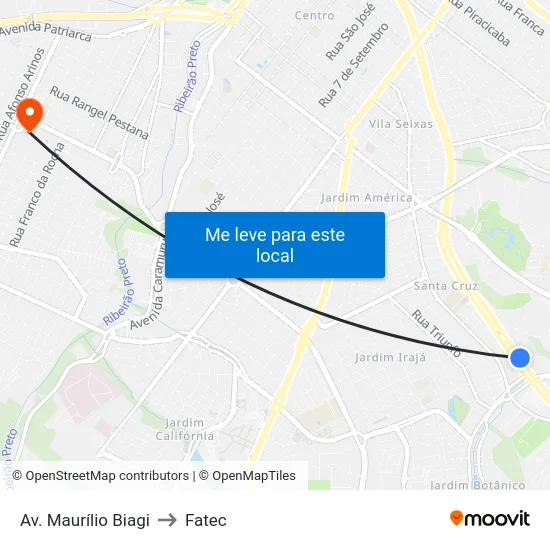 Av. Maurílio Biagi to Fatec map