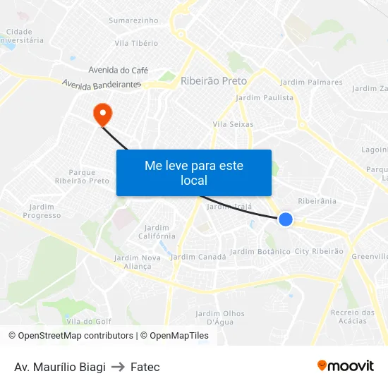 Av. Maurílio Biagi to Fatec map