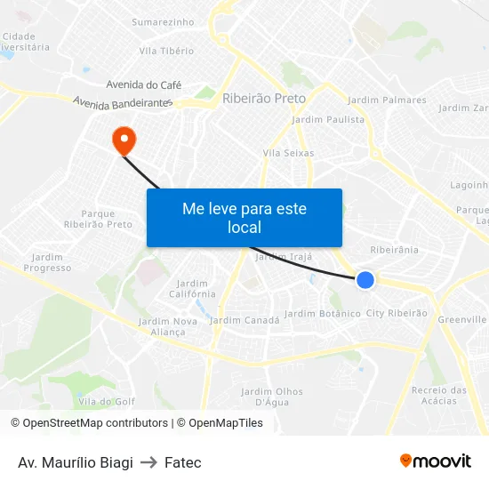 Av. Maurílio Biagi to Fatec map