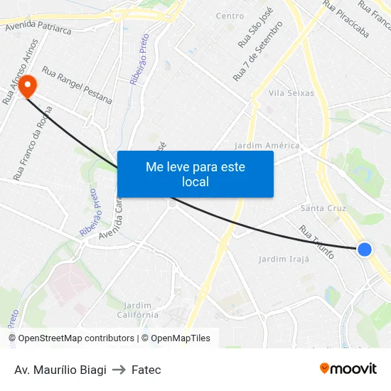 Av. Maurílio Biagi to Fatec map