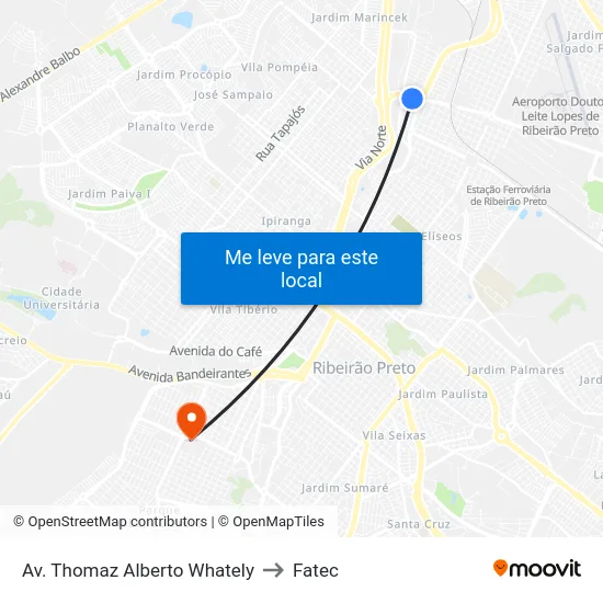Av. Thomaz Alberto Whately to Fatec map