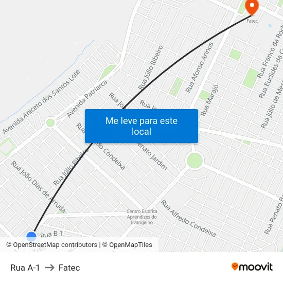 Rua A-1 to Fatec map