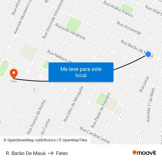 R. Barão De Mauá to Fatec map