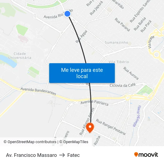 Av. Francisco Massaro to Fatec map
