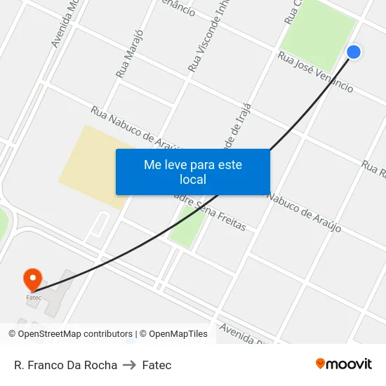 R. Franco Da Rocha to Fatec map