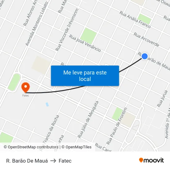 R. Barão De Mauá to Fatec map