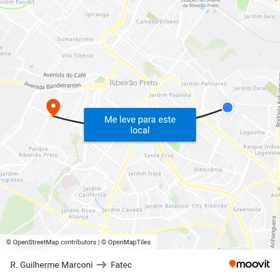 R. Guilherme Marconi to Fatec map