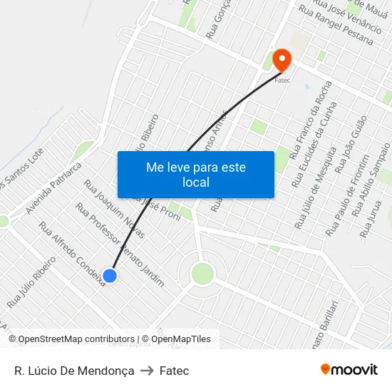 R. Lúcio De Mendonça to Fatec map