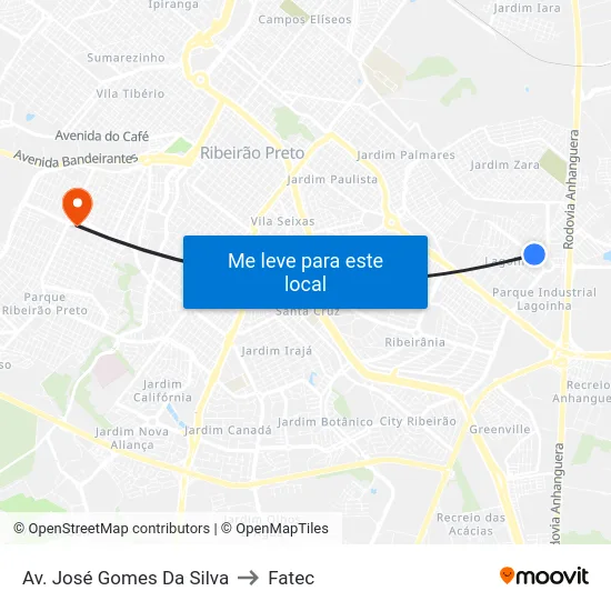 Av. José Gomes Da Silva to Fatec map