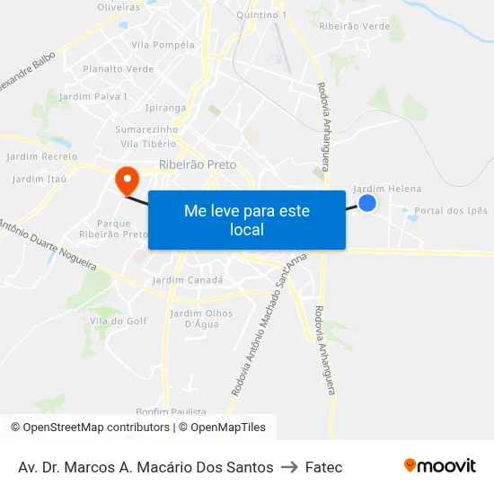 Av. Dr. Marcos A. Macário Dos Santos to Fatec map