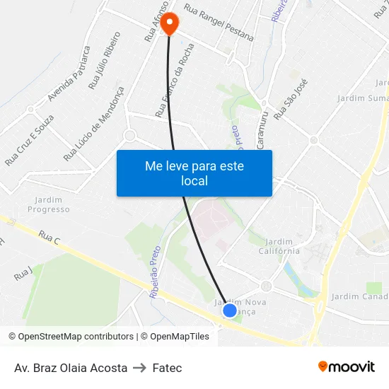 Av. Braz Olaia Acosta to Fatec map