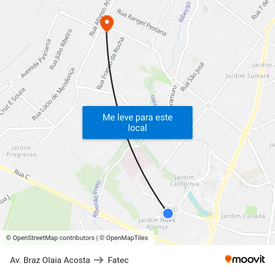 Av. Braz Olaia Acosta to Fatec map