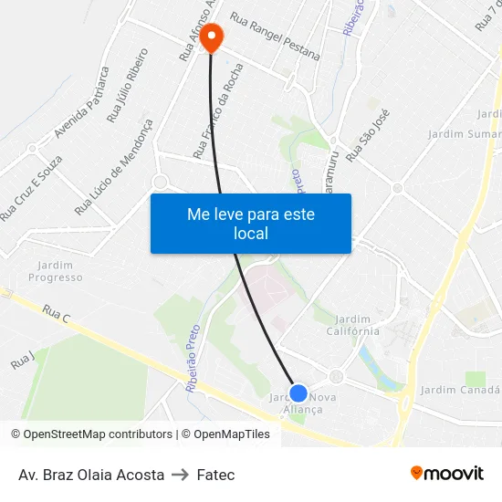 Av. Braz Olaia Acosta to Fatec map