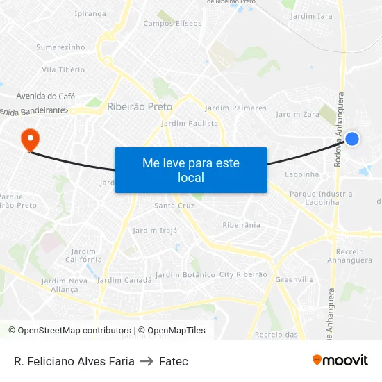 R. Feliciano Alves Faria to Fatec map