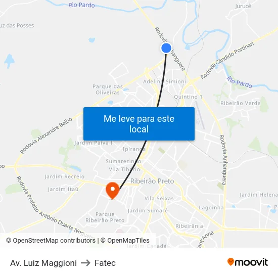 Av. Luiz Maggioni to Fatec map